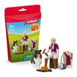 Front view of Schleich Friends & Family BBQ Sofia Horse Toy on a white background