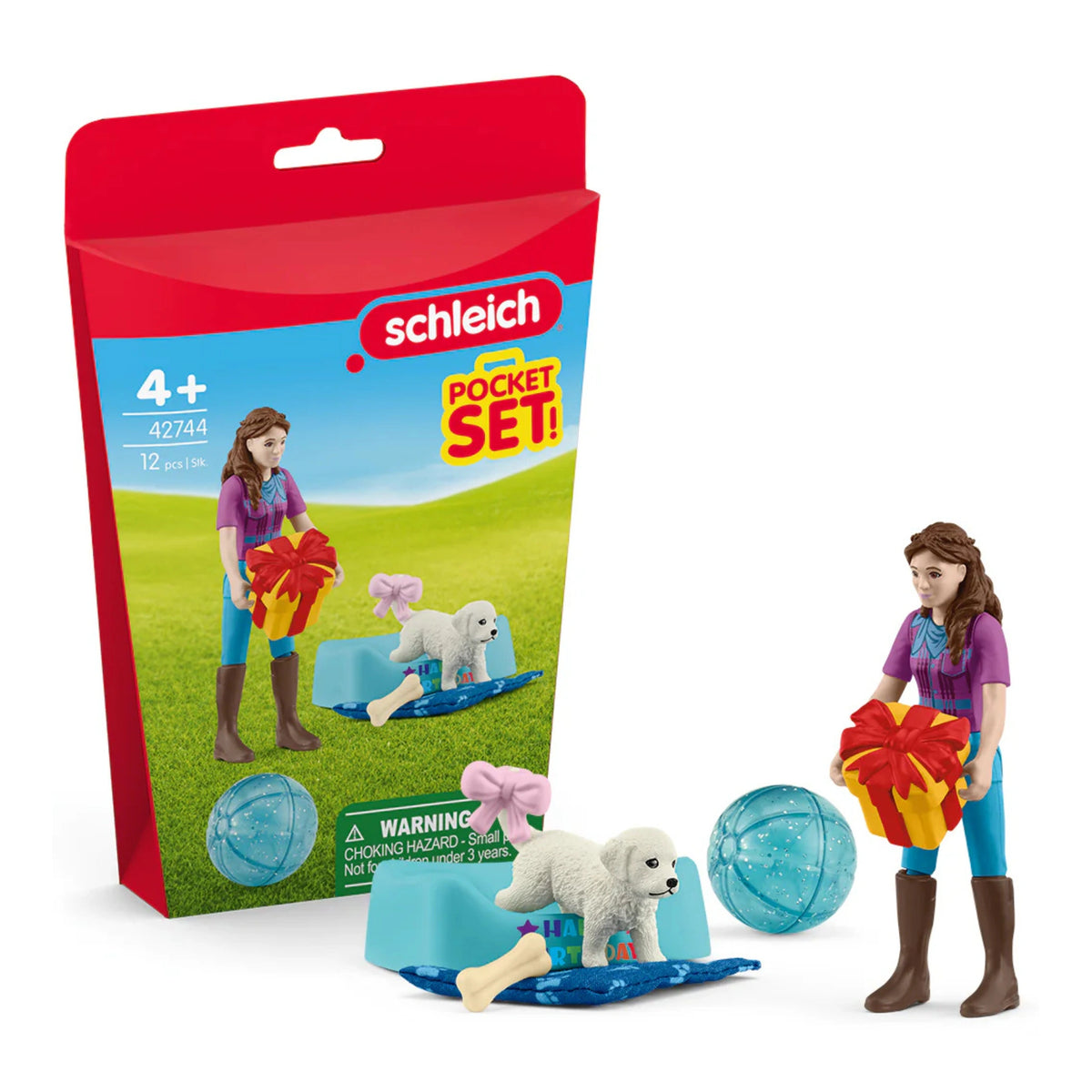 Front view of Schleich Horse Club Birthday Party Set Lisa Horse Toy on a white background