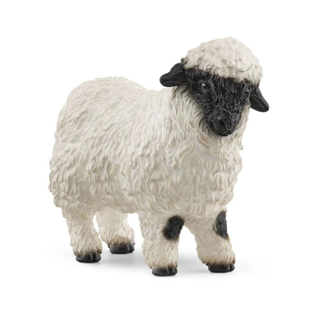 Close-up view of Schleich Valais Blacknose Sheep Farm Animal Toy showing detailed wool texture
