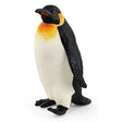 A close-up of Schleich Wildlife Emperor Penguin wild animal toy on a white background