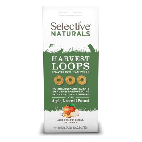 Front view of Selective Naturals Harvest Loops Hamster Treats on a white background