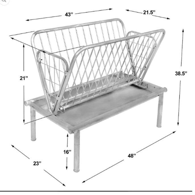 Edge 4' Galvanized Sheep and Goat Feeder No Roof