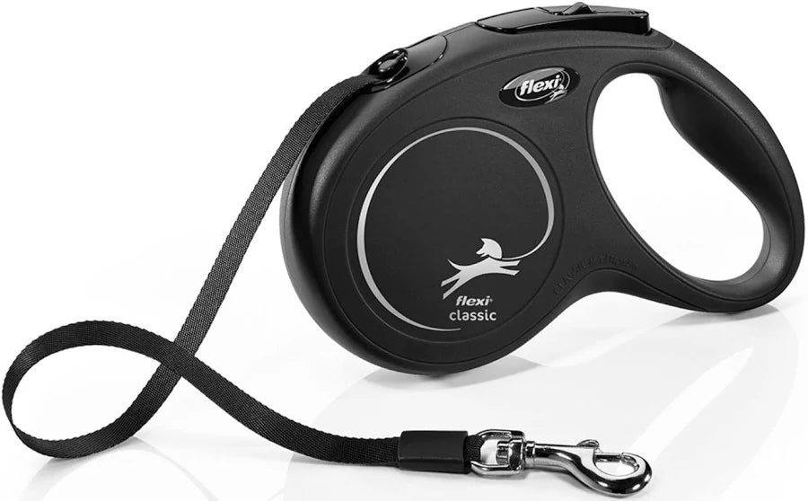 Flexi Classic Tape Retractable Dog Leash - Large 26ft Black