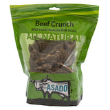 Front view of Silver Spur Dog Treats Asado Beef Crunch on a white background
