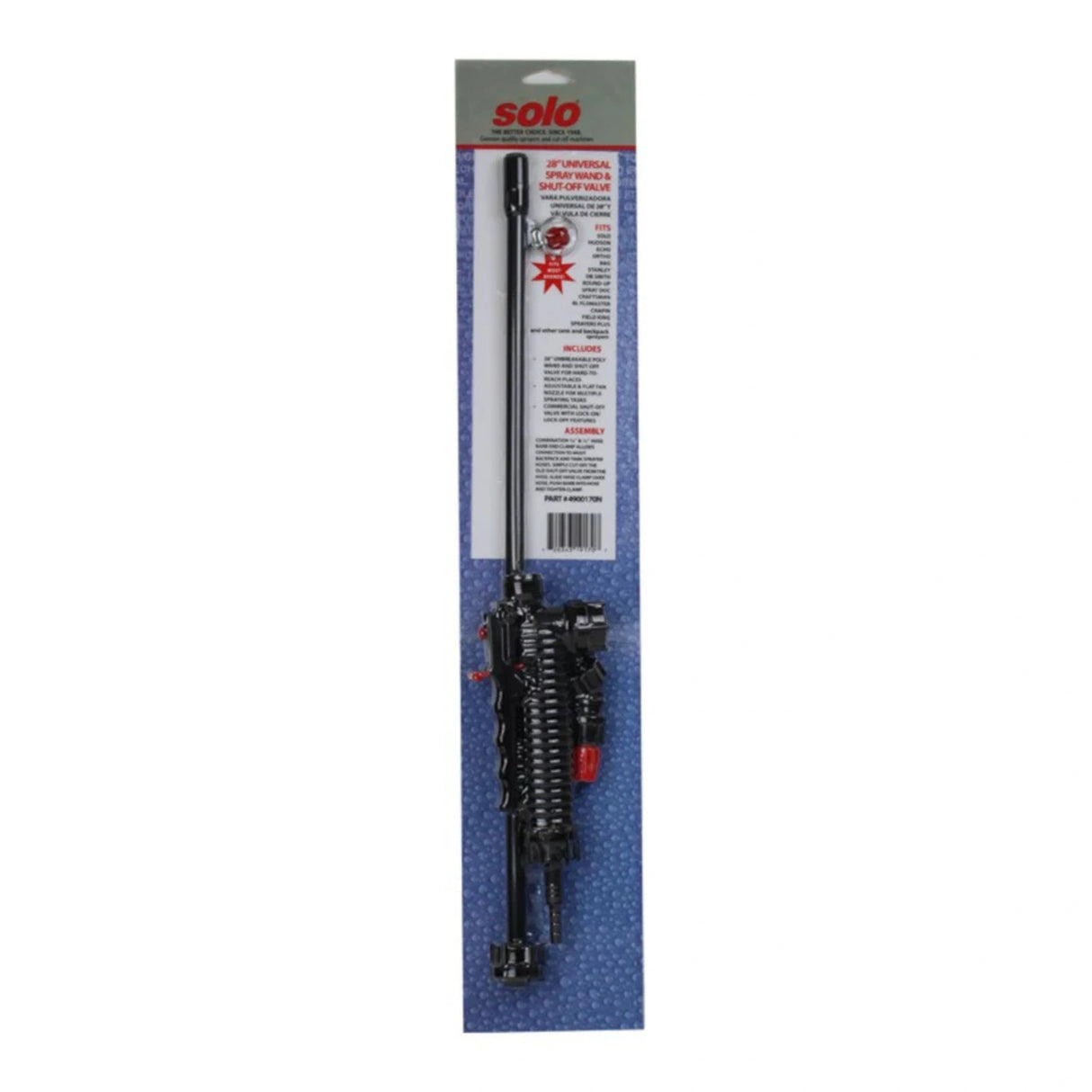 Front view of Solo sprayer wand with shut off valve on a white background