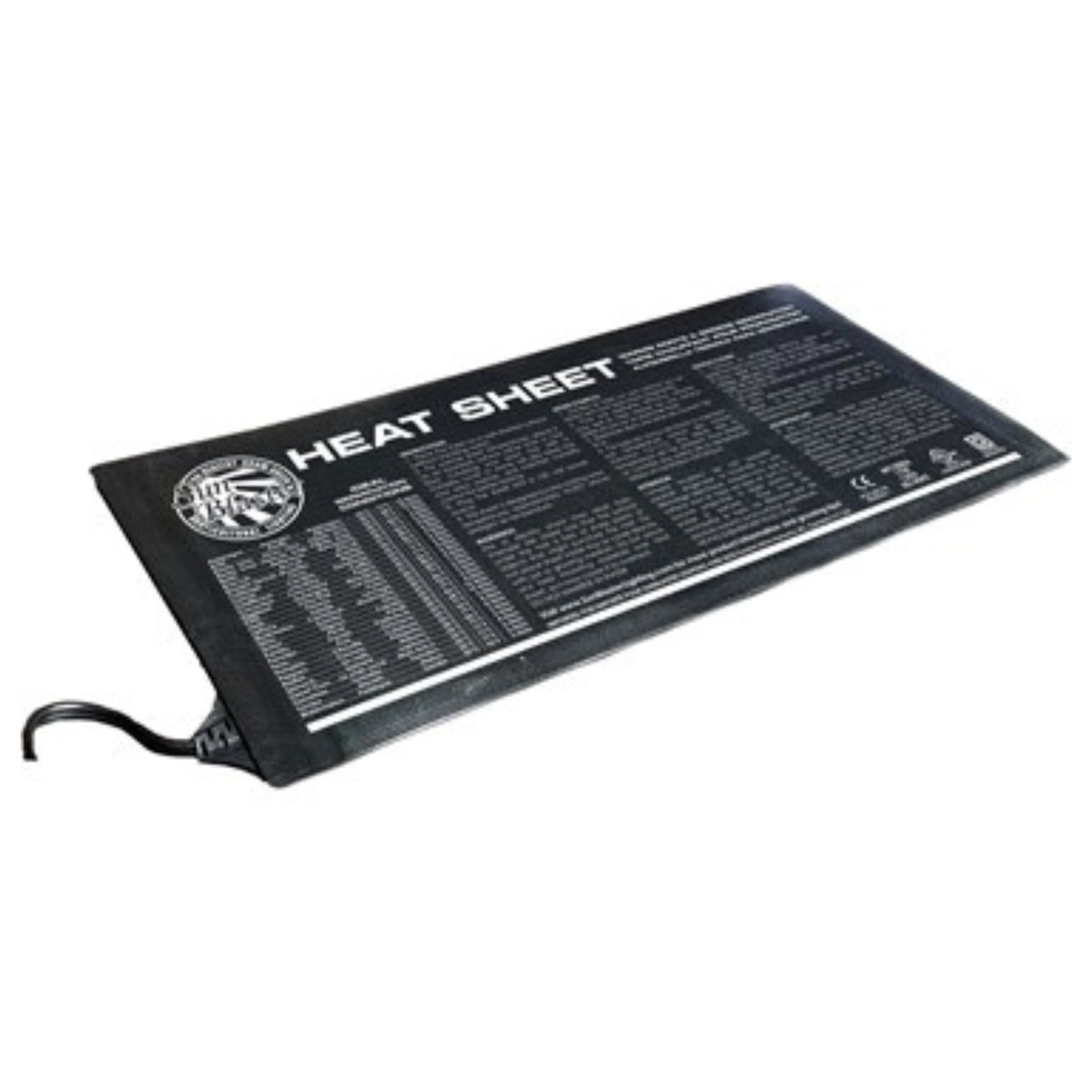 Close up view of Sunblaster heat sheet heating mat on a white background