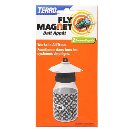 A front view of Terro Fly Trap bait on a white background