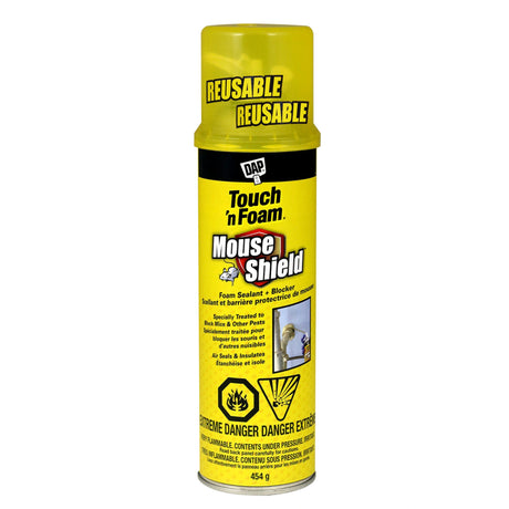 Front view of Touch N Foam Mouse Shield Sealant Pest Control on a white background