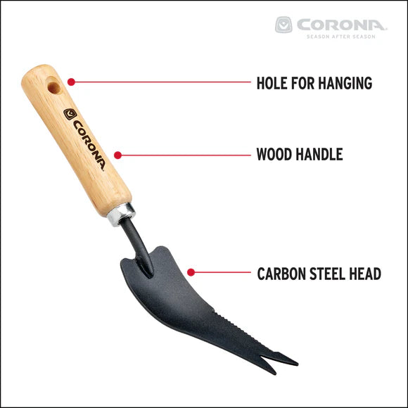 CORONA Classic Wooden Handle Weeder CT-4050 - Professional Garden Tool