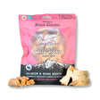 Front view of Wild Vibes Salmon & Bone Broth Freeze-Dried Dog Treats on a white background