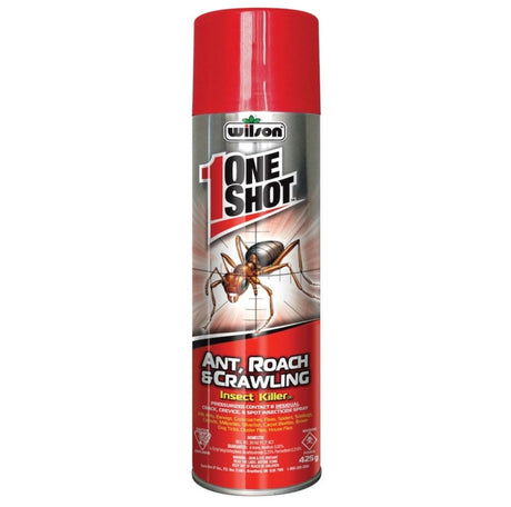 Front view of Wilson One Shot Insect Killer Spray 425g on a white background