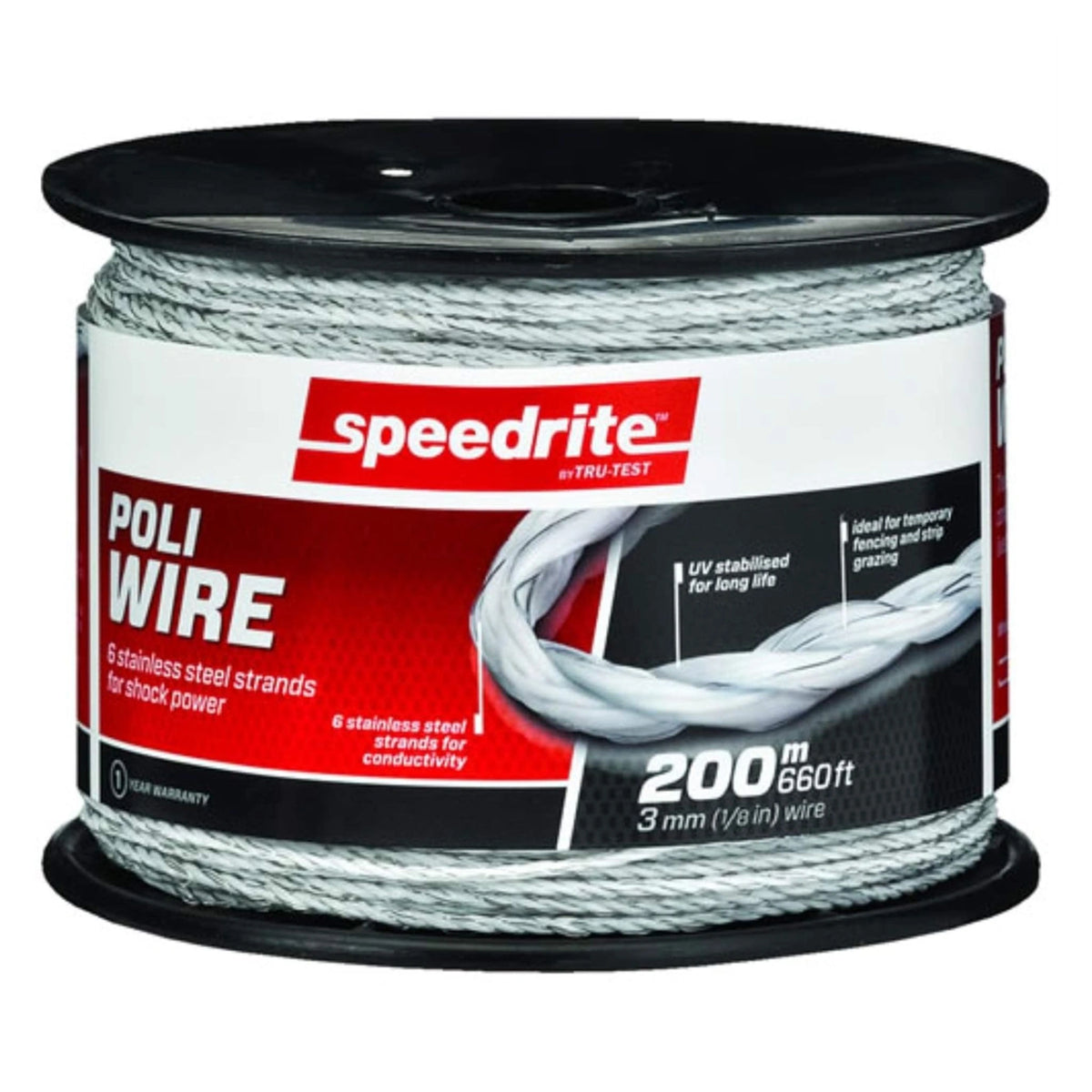 Speedrite White Poliwire Electric Fence Wire | 6 Strand | 200M | 660 ft ...